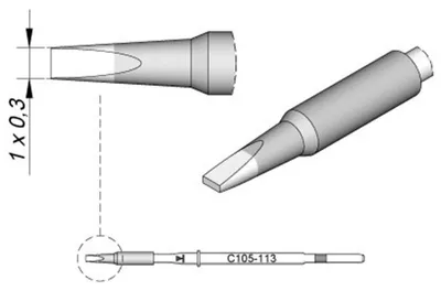 Produktbild von JBC C115113 Lötspitze Meißelform gerade Spitzen-Groesse 0.3 mm Inhalt 1 St.
