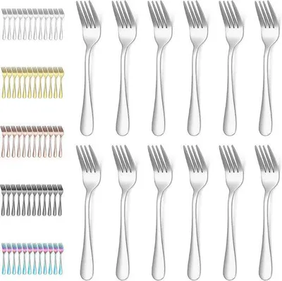 Produktbild von Dessertgabeln - Elegante Serviergabeln für kleine Häppchen - 12 Stück - Silber