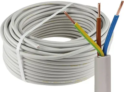 Produktbild von ChiliTec 20990 Stromleitung "NYM-J", 50m, isoliert 3G1,5, grau, Außen-Ø 8,2mm, Ring