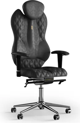 Produktbild von KULIK SYSTEM Grand - Büro- und Heimstuhl mit patentierter ergonomisch geformter Rückenstütze und Sitzkissen - Antara Schwarz