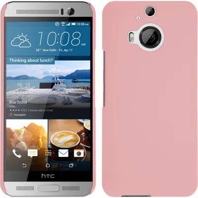 Produktbild von PhoneNatic Case kompatibel mit HTC One M9 Plus - Hülle rosa gummiert Hard-case + 2 Schutzfolien