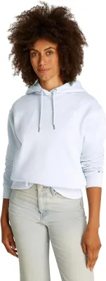 Produktbild von Tommy Hilfiger Damen Hoodie mit Logo, Blau (Breezy Blue), XL