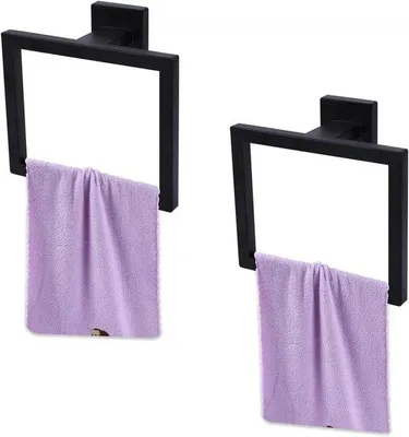 Obrázek produktu pro Černý nástěnný držák na ručníky z nerezové oceli