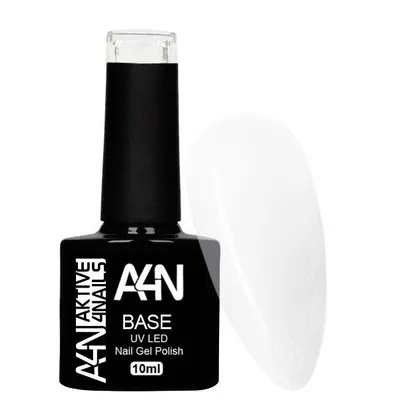Produktbild von UV Base Coat clear, klares Basisgel in der Pinselflasche, Grundiergel für Naturnägel vor dem Auftragen von Gellackfarben