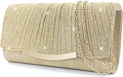 Productafbeelding van Famanu Clutch, elegante damesavondtas met afneembare ketting - zwart