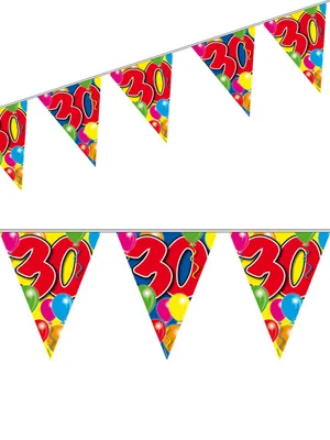 Produktbild von Wimpelkette 30. Geburtstag Party-Deko Girlande bunt 10mx29cm
