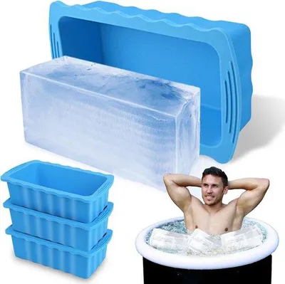 Produktbild von Famanu Eiswürfelformen - Extra große, wiederverwendbare Silikonformen - Blau