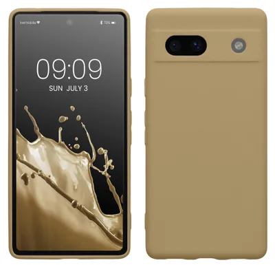 Produktbild von kwmobile Handyhülle für Google Pixel 7a Hülle - weiches Handy Silikon Case - Schutzhülle Cover - Bräunlichgrau