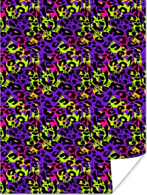 Produktbild von MuchoWow® Poster Tiermuster - Panther - Neon - Regenbogen 90x120 cm - Wohnzimmer