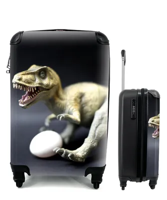 Obrázok produktu pre Kufrík Ručná batožina na kolieskach Malý cestovný kufor so 4 kolieskami Dinosaurus - vajce - biele - Veľkosť kabíny < 55x40x23 cm & 55x40x20 cm - Foto