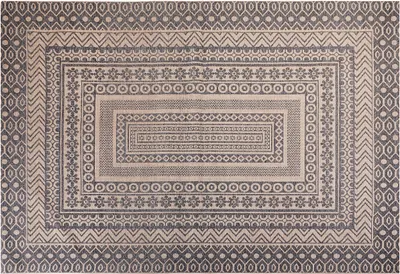 Produktbild von BELIANI Teppich Beige u. Grau aus Jute 160 x 230 cm Rechteckig Geometrisches Muster für Wohnzimmer Schlafzimmer Flur