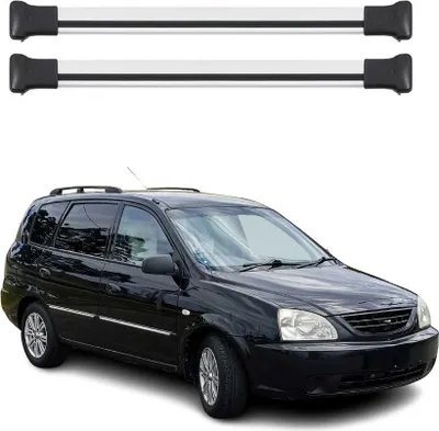 Productafbeelding van Dakdragers voor Kia Carens SW, modeljaren 2002-2006, van aluminium, grijs