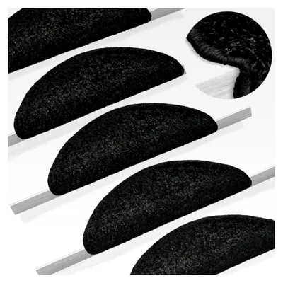 Produktbild von Treppenmatten 15 Stück Schwarz 56x17x3 cm