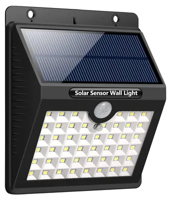 Image de Lumière de sécurité extérieure à capteur de mouvement solaire, cabanon, clôture - 46 lumières LED - LEC800
