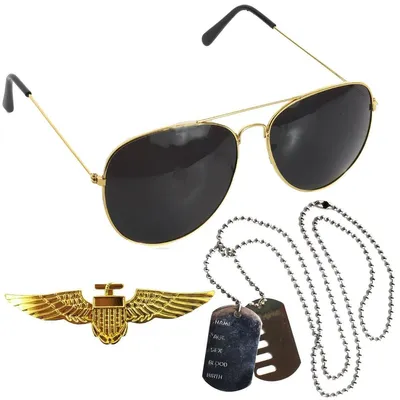 Immagine prodotto di Solidchoice - Costume da pilota completo per adulti, composto da 3 pezzi e con accessori