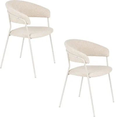 Produktbild von Housecraft Living Zeri Esszimmerstuhl mit Armlehne Creme/ Weiß - 2 er Set