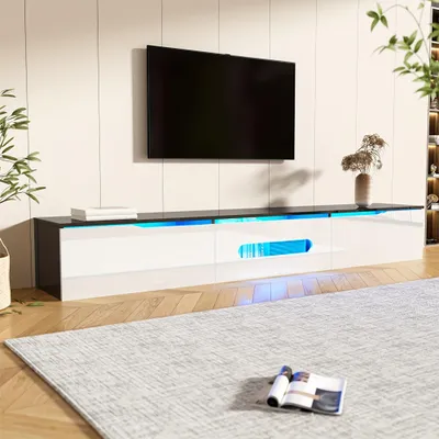 Produktbild von TV-Möbel – TV-Schrank – TV-Möbel-Schrank – Mediamöbel – HiFi-Schrank – Schwarz, Hochglanz – 180 cm, Wandmontage