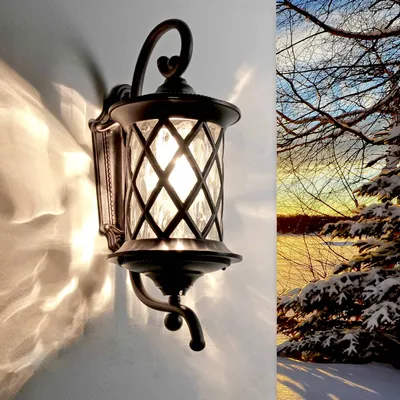 Produktbild von Elegante Wandlampe Außen Aluminium Glas E27 max. 60 Watt Antike Wandleuchte Terrasse Garten