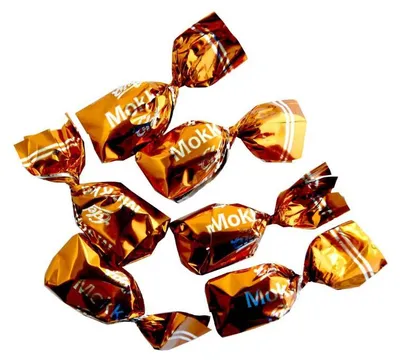 Produktbild Edel Milch und Mokka Bonbons mit feinster Füllung gewickelt 100g