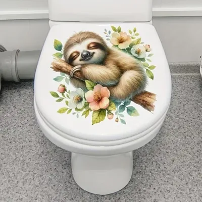 Produktbild von GKA WC-Deckel Aufkleber Tiere Toilettendeckel Tattoo selbstklebend Toilette - Faultier