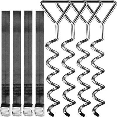 Produktbild von Famanu Grundanker für Trampoline 425 cm mit verstellbaren Riemen - Set von 4 mit 900 kg Tragkraft