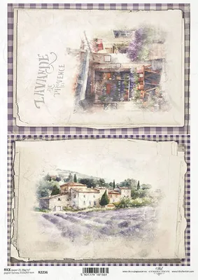 Immagine prodotto di ITD carta di riso decoupage tecnica artigianale tovagliolo di carta R2236 lLavanda, paesaggio
