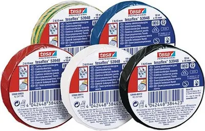 Obrázek produktu pro tesa® PRO tesaflex® elektrická páska, lepicí, PVC, 15 mm, černá, L-10 m 10 kusů