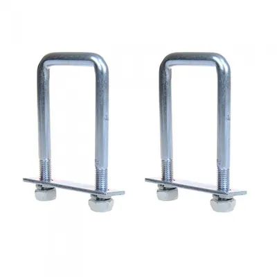 Productafbeelding van 2x Verankeringspunten voor aanhangwagens, accessoires. Trekstangen en bevestigingshaken voor het vastzetten van lading. U-vormige bevestigingshaken, verzinkt, met schroefdraad
