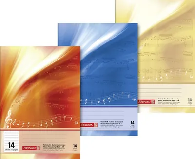 Produktbild von Notenheft A4 hoch 8 Blatt Lineatur 14 Packung mit 25 Stück