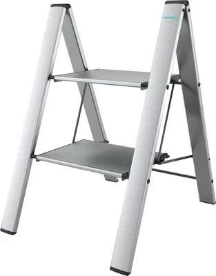 Image de Escabeau pliant en aluminium Leonardo 2 marches  Aluminium Couleur au choix, Couleur:Argenté