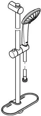 Produktbild von GROHE Brausestangenset Euphoria 110 Mono 27267_1, 1 Strahlart, mit Brausestange 900 mm, Ablage, chrom