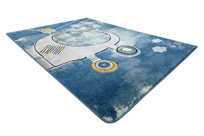 Produktbild von Kinderteppich PETIT HELICOPTER Hubschrauber, Flugzeuge blau Blau 160x220 cm