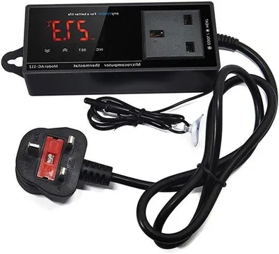 Image de Thermostat d'aquarium pour un réglage précis de la température, avec fonctions de chauffage et de refroidissement, vert