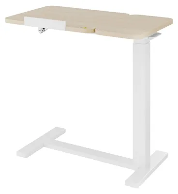 Immagine prodotto di Tavolino portatile per il letto - Tavolo per laptop su ruote - Altezza regolabile da 65 a 104 cm - Piano del tavolo inclinabile - Postazione di lavoro mobile per computer - Aspetto in legno