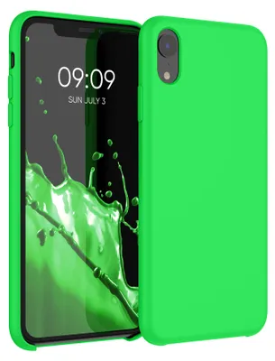 Produktbild von kwmobile Handyhülle für Apple iPhone XR Hülle - Case Silikon - Kabelloses Laden - Schutzhülle Cover in Neon Grün