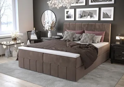 Produktbild von Boxspringbett mit Stauraum MADLEN – 200x200, Milchschokolade