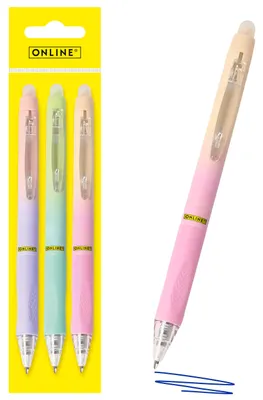 Productafbeelding van Rollerbalpen, met uitwisbare blauwe inkt, 3 stuks, 0,7 mm, voor het schrijven