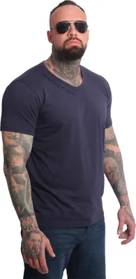 Image de Yakuza Men Bare Regular Basic V-Neck T-shirt, Parisian Night, S