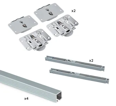 Zdjęcie produktu dla System Flow w zestawie do szafy – 2 drzwi przesuwne z cichym domykaniem
