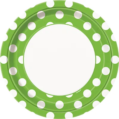 Produktbild von Pappteller Dots 23cmØ/8Stk. Lime Green/Kiwi
