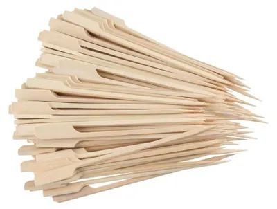 100 Holzspieße aus Bambus, 15 cm, für Grill- und Partyspieße