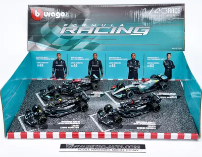 Produktbild von 4er-Set F1 Mercedes AMG Petronas 2021-2023 - Bburago 1:43