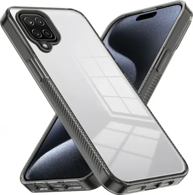 Produktbild von Hülle für Samsung Galaxy A12 Rutschfest Kristallklare Stoßfeste TPU Bumper Handyhülle Schwarz