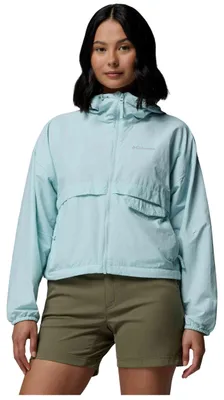 Produktbild von Schuhe Columbia Chaqueta con capucha Columbia Spire Valley Cropped Windbreaker azul celeste mujer für Damen