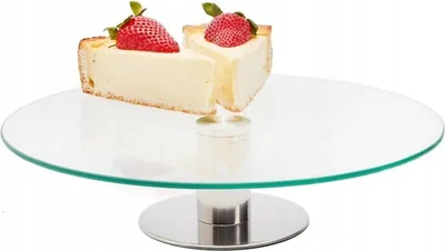 Produktbild von DREHBARES BEIN GLASPLATTE Torten Kuchen Platte Ständer Glas