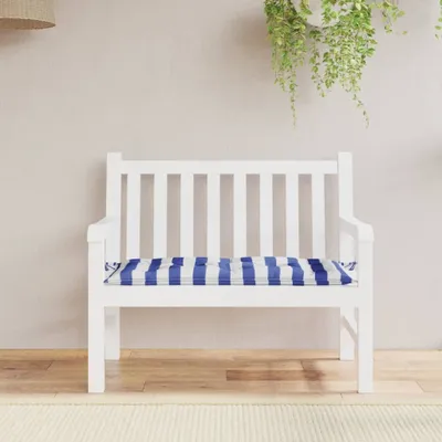 Obrázek produktu pro Zahradní lavička s modrým a bílým pruhem 100x50x7 cm