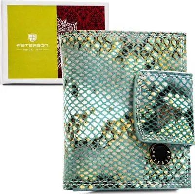 Image de Peterson | Portefeuille à la mode, pour femmes, avec protection RFID, bleu, 8.5x10.5 cm