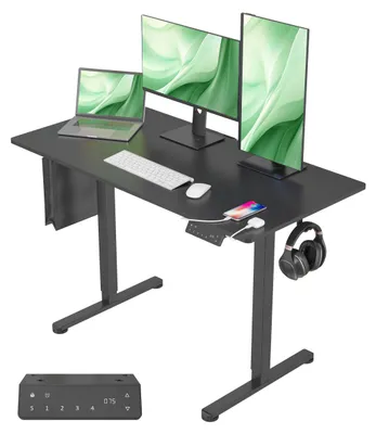 Höhenverstellbarer Schreibtisch 120x60 cm, elektrisch, USB-A/C