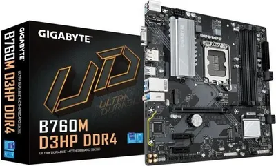 Imagen del producto de Placa base GIGABYTE B760M D3HP DDR4, socket LGA 1700, memoria DDR4 hasta 5333 MHz (OC), 2 ranuras PCIe 4.0 M.2, USB 3.2 Gen1