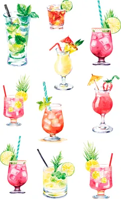 Produktbild von Sticker Aufkleber Fruchtcocktails Getränke